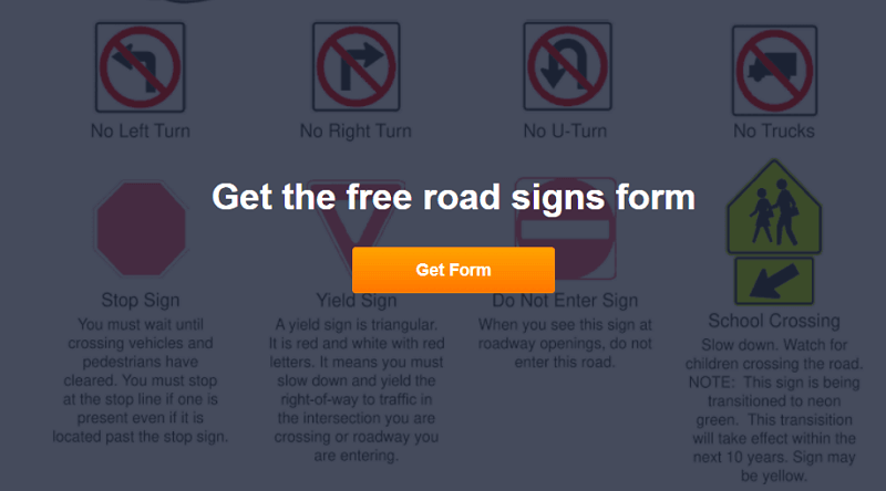 Fill & Download the Free Road Signs Form