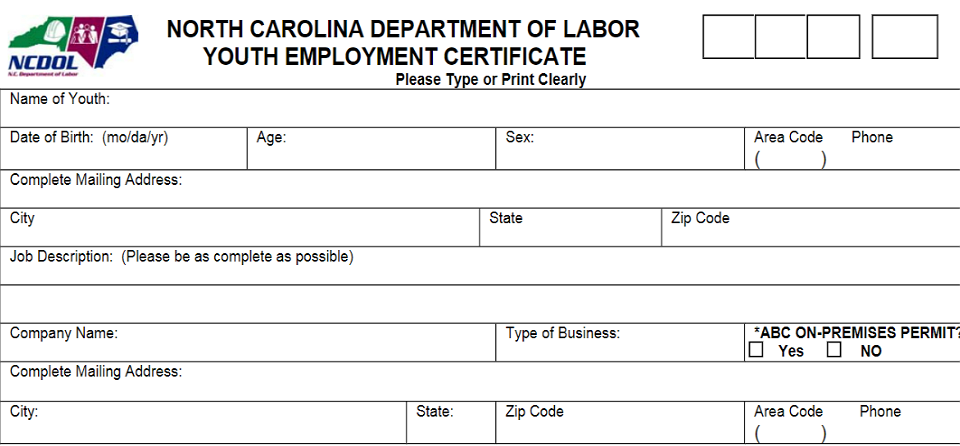 NC Workers Permit Form Printable Fillable PDF Form 2022