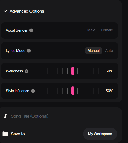advanced options