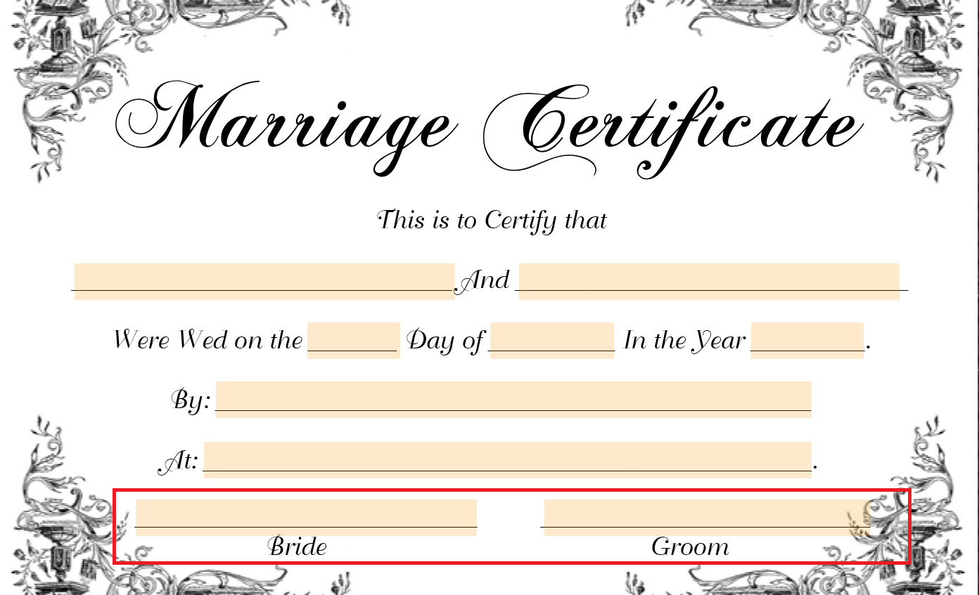 Fill & Download Fake Marriage Certificate Form for Free