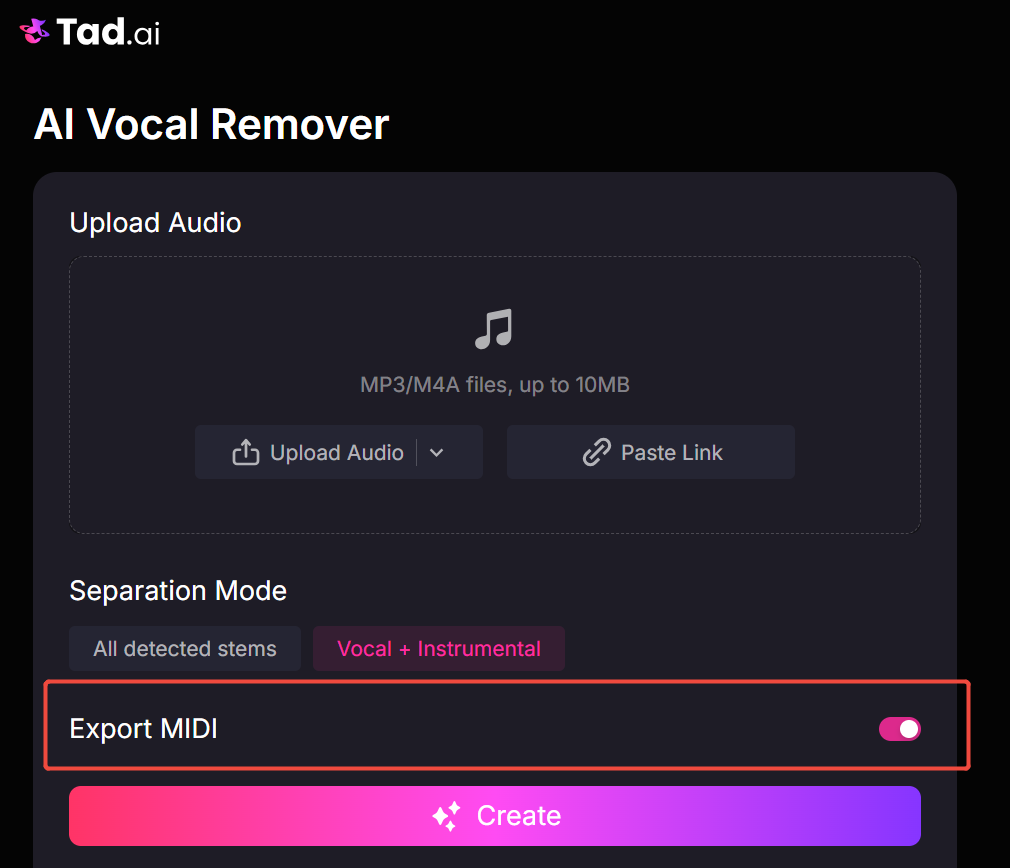Export MIDI