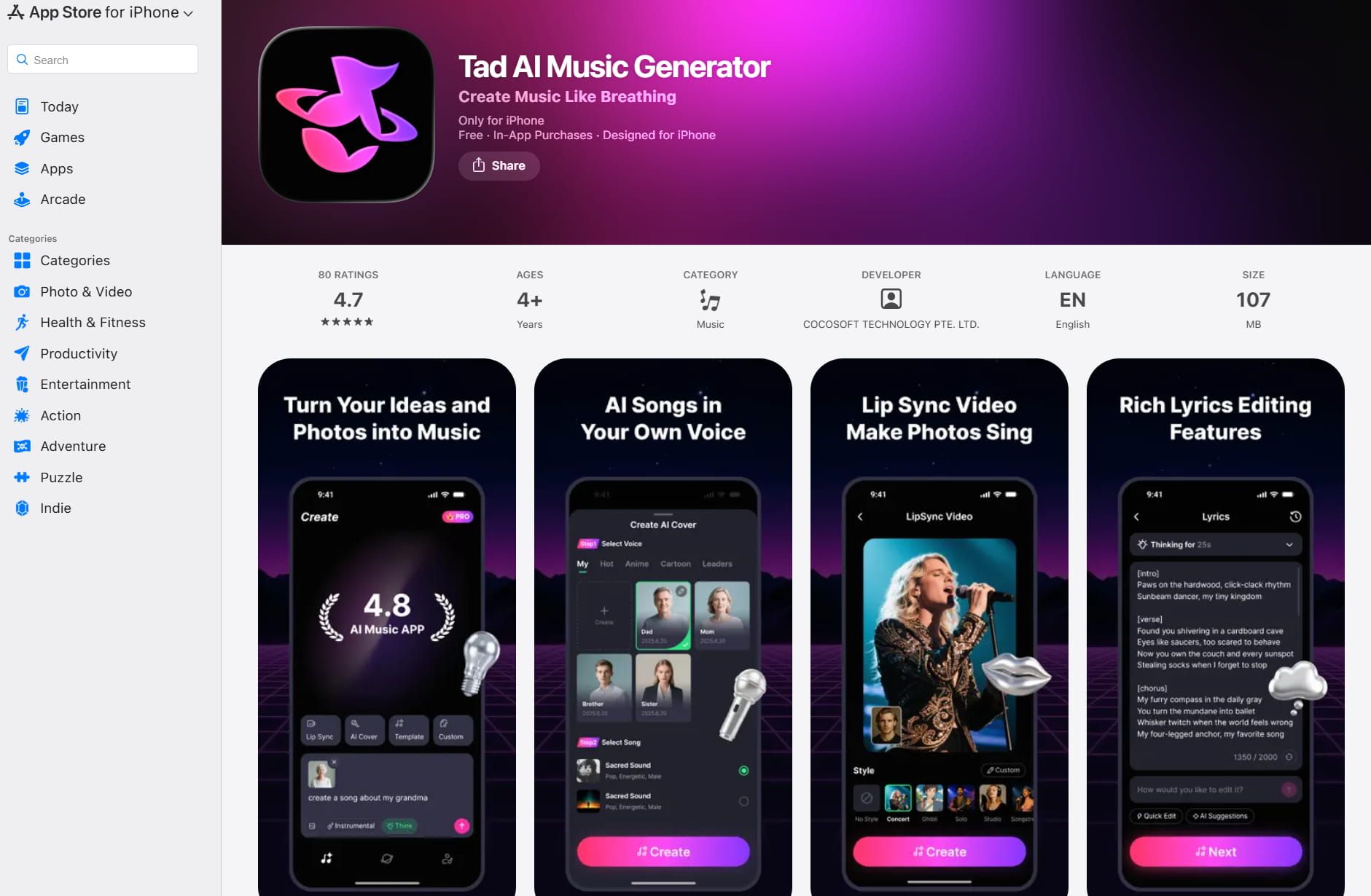 Tad AI mobile app