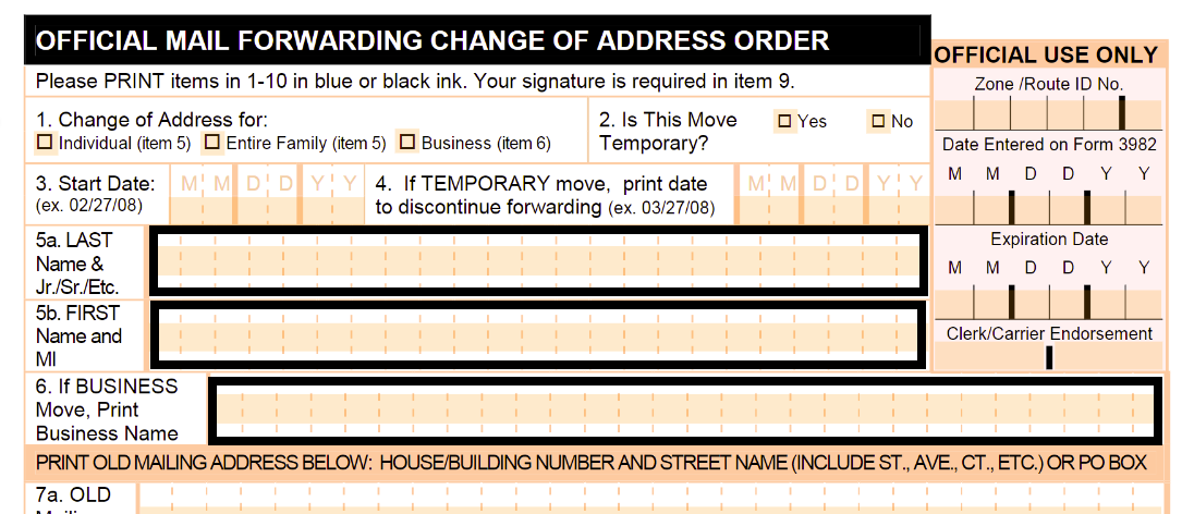 Fill in the full name on PS form 3575