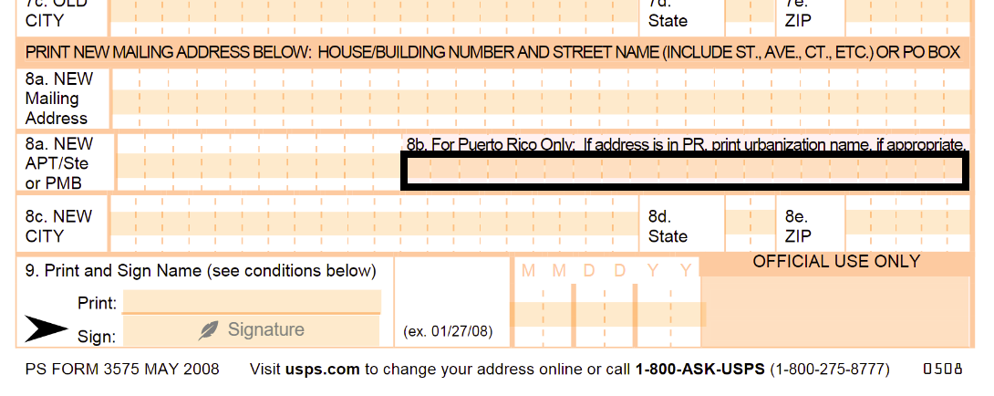 usps mail forwarding form 3575