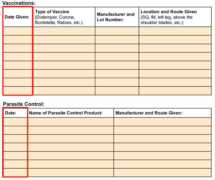 Dog Vaccination Record Printable PDF Form: Fill & Download PDF for Free