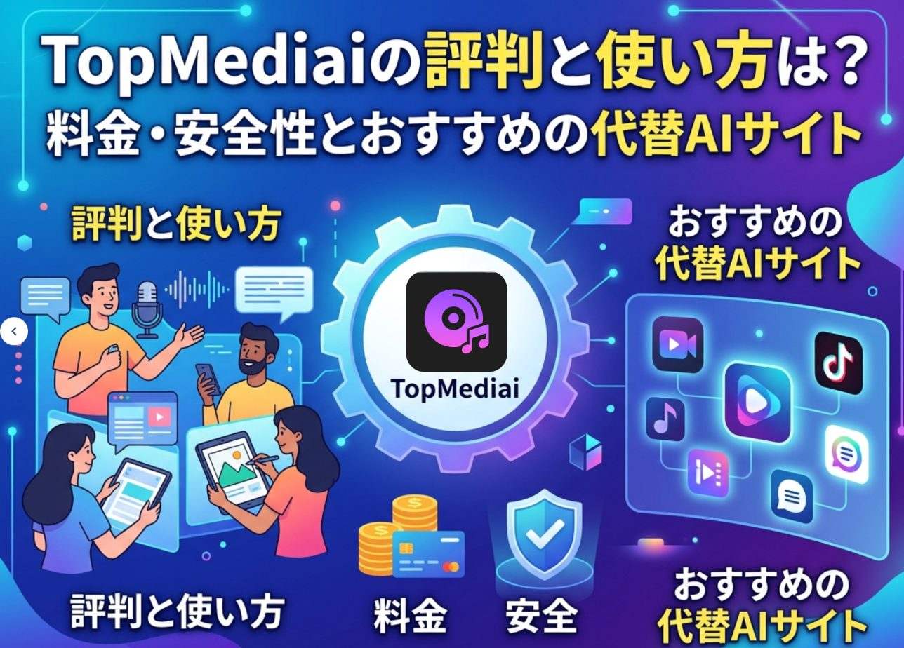 【レビュー】TopMediaiの評判と使い方は?料金・安全性とおすすめの代替AIサイト